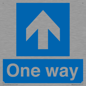 One way with up directional arrow